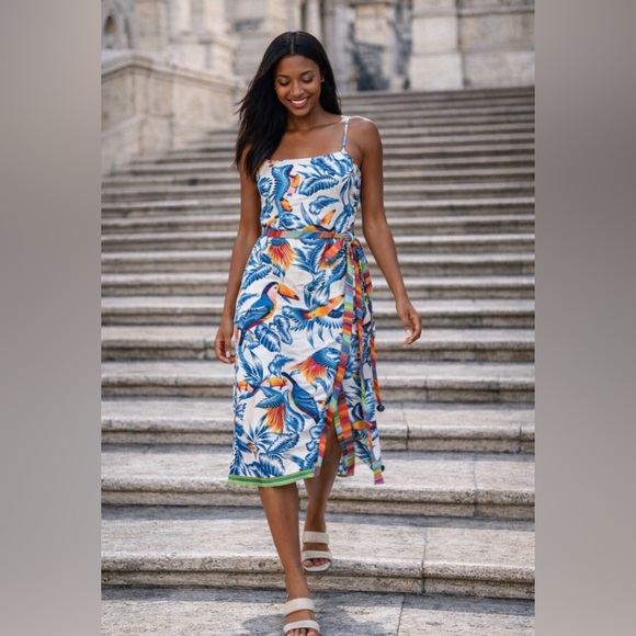 FARM Rio Dresses & Skirts - LAST CHANCE Farm Rio Flying Toucans Open Back Midi Dress